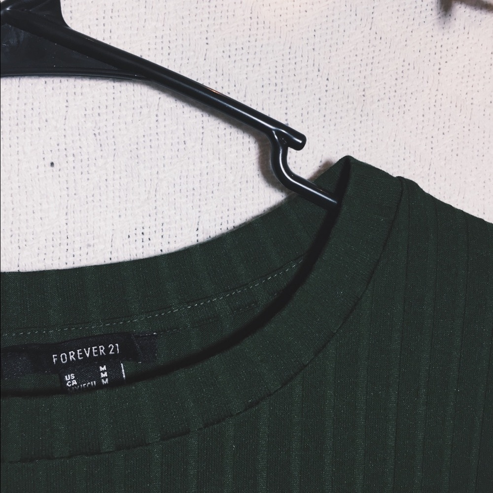 🌿 forever 21 green ribbed shift dress 🌿